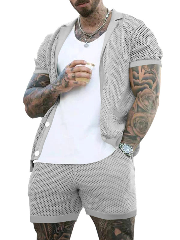 Short-sleeved Knit lapel suit