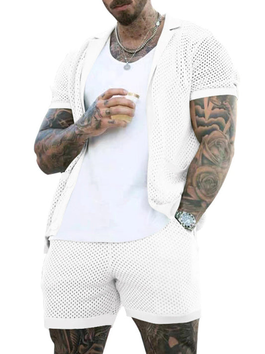 Short-sleeved Knit lapel suit