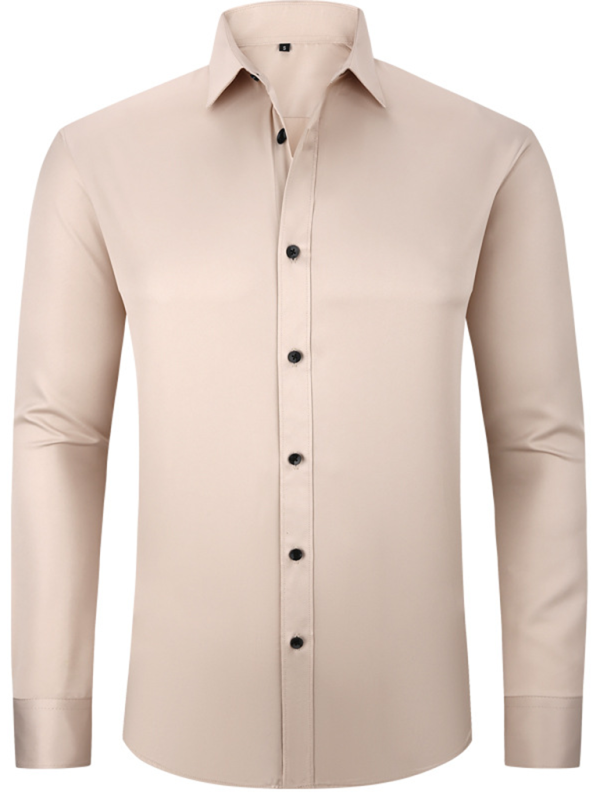 Men's non-iron wrinkle-resistant long-sleeve shirt