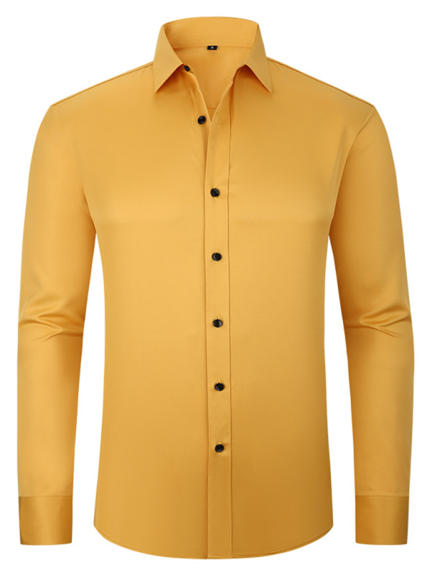 Men's non-iron wrinkle-resistant long-sleeve shirt