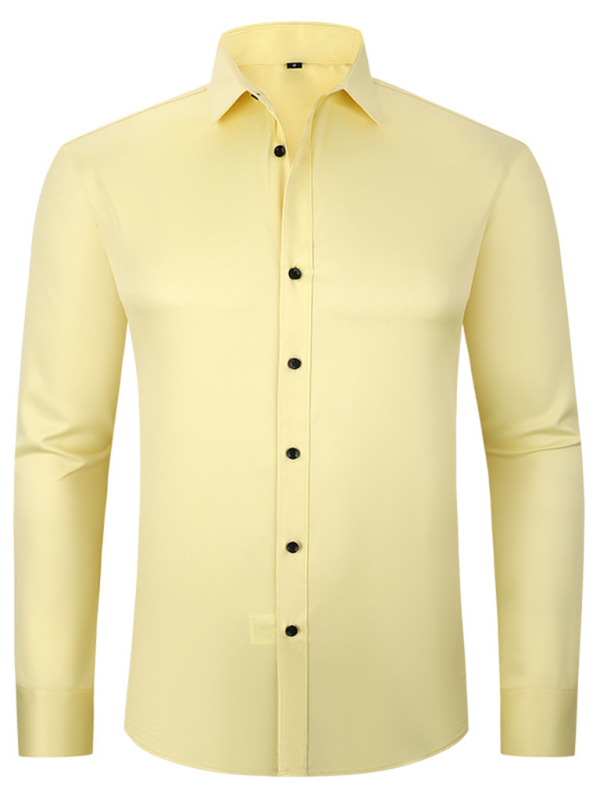 Men's non-iron wrinkle-resistant long-sleeve shirt