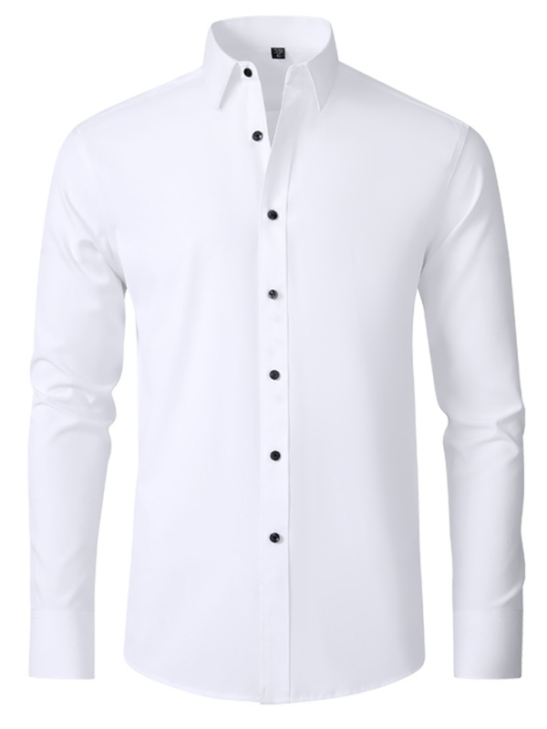 Men's non-iron wrinkle-resistant long-sleeve shirt