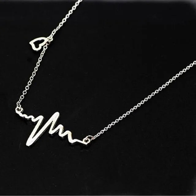 ECG Heart Clavicle Necklace