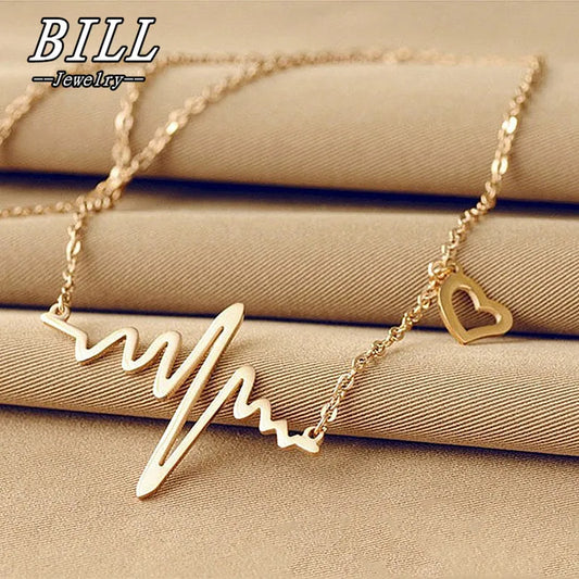 ECG Heart Clavicle Necklace