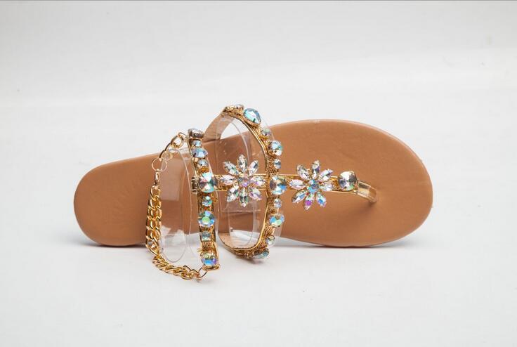 Rhinestone Beaded Sandals