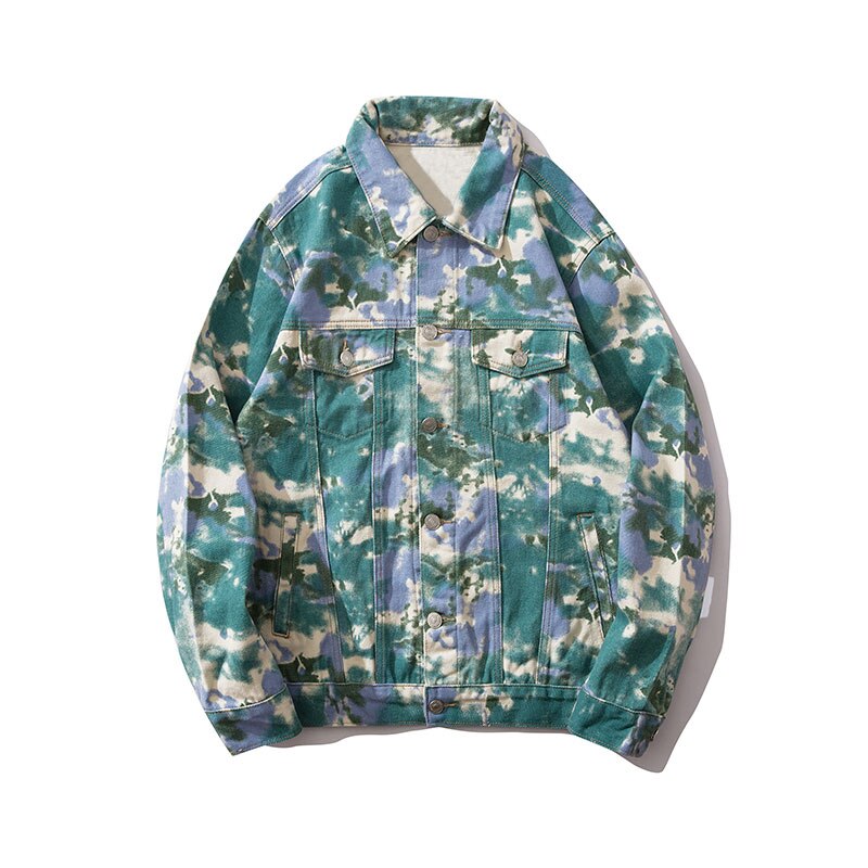 Camouflage Colorful Tie Dyed Jeans Jacket