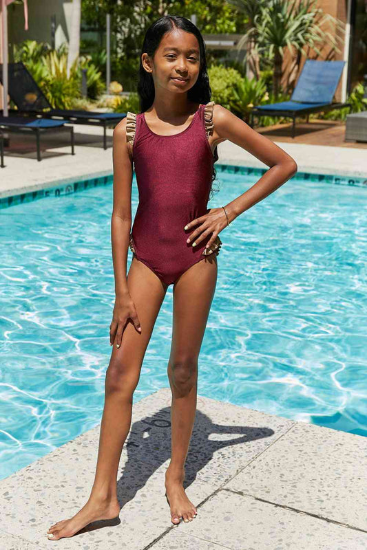 Contrast Trim One-Piece in Wine