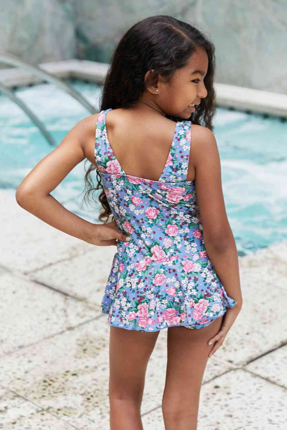 Clear Waters Swim Dress in Rose Sky