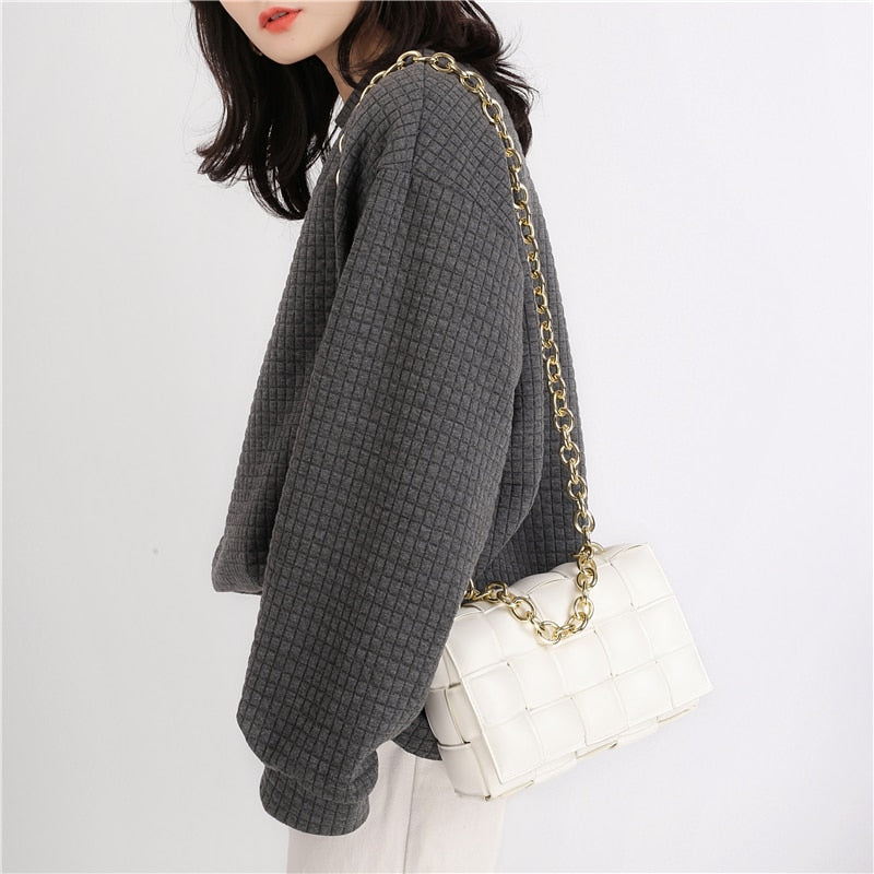 Small Chain, Woven Crossbody Bags for Women