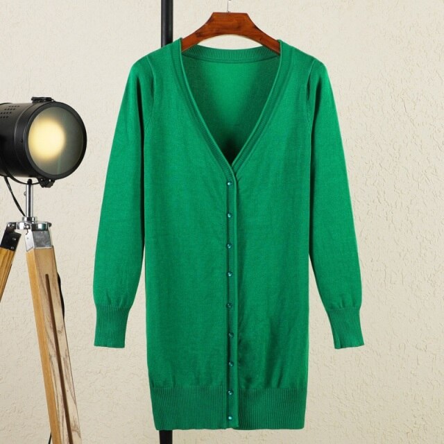 Long Sleeve V-neck Woman Cardigan