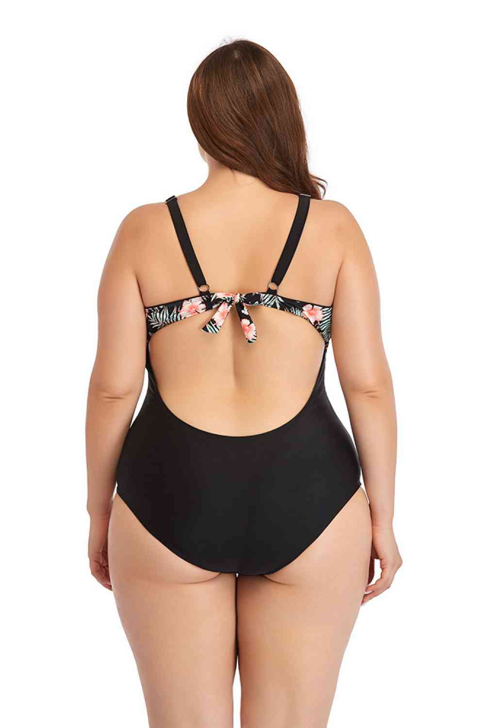 Floral Cutout Tie-Back One-Piece Swimsuit