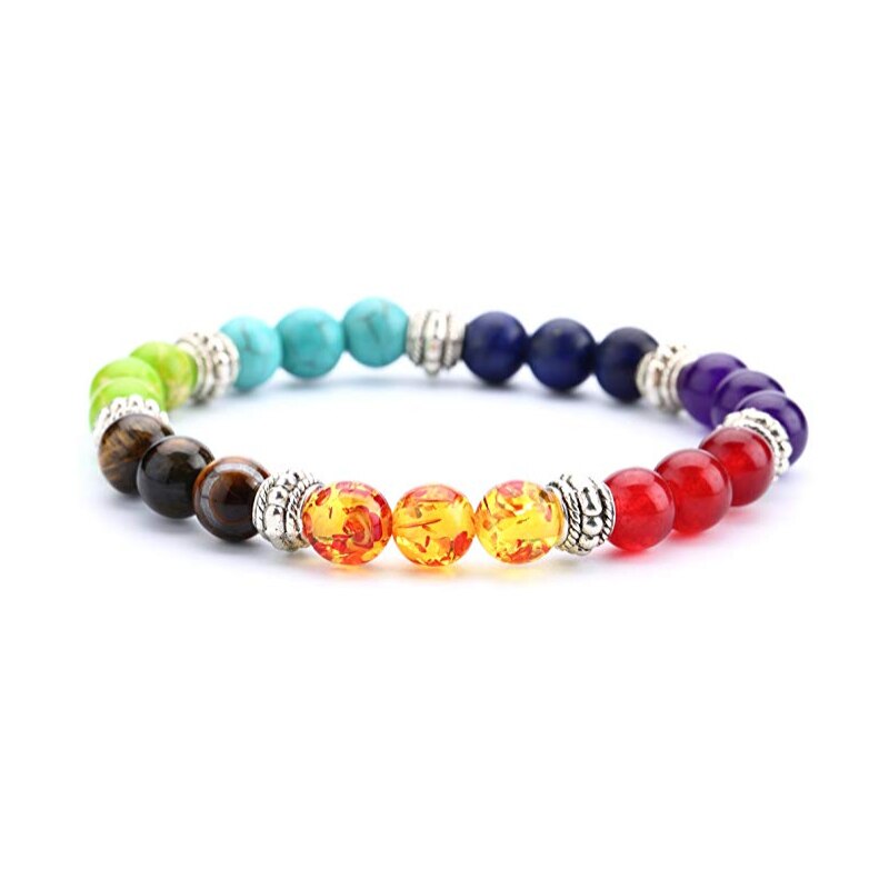 Lava Rock 7 Chakras Beads Bracelet Set