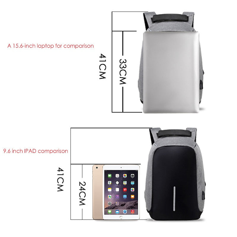 Water-resistant Backpack With USB Charging Port