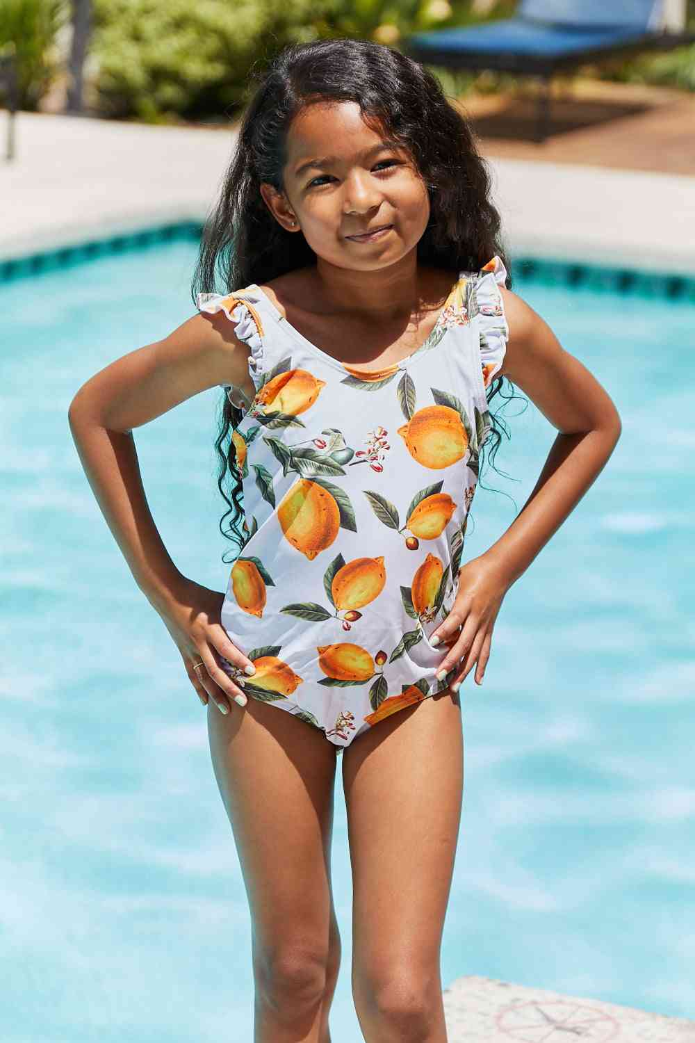 Float On Ruffled One-Piece in Citrus Orange