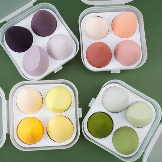 4pcs Makeup Blender Sponge with Storage Box