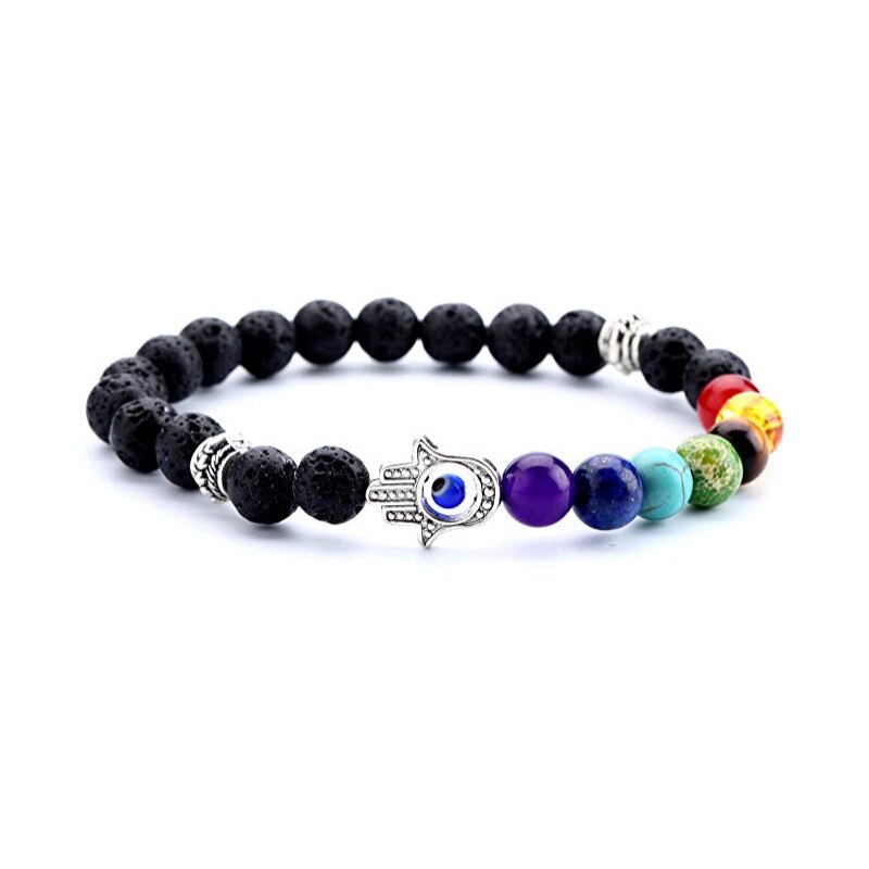 Lava Rock 7 Chakras Beads Bracelet Set