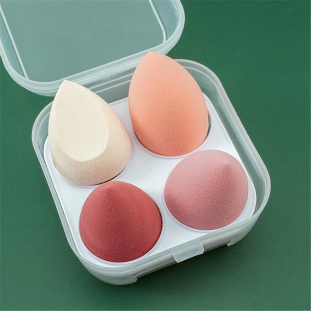 4pcs Makeup Blender Sponge with Storage Box