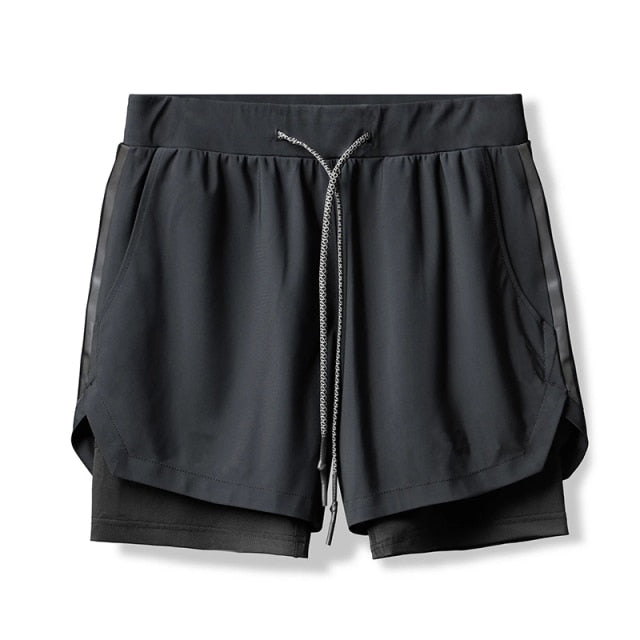 2 in 1 Quick Dry Breathable Workout Shorts with Pockets