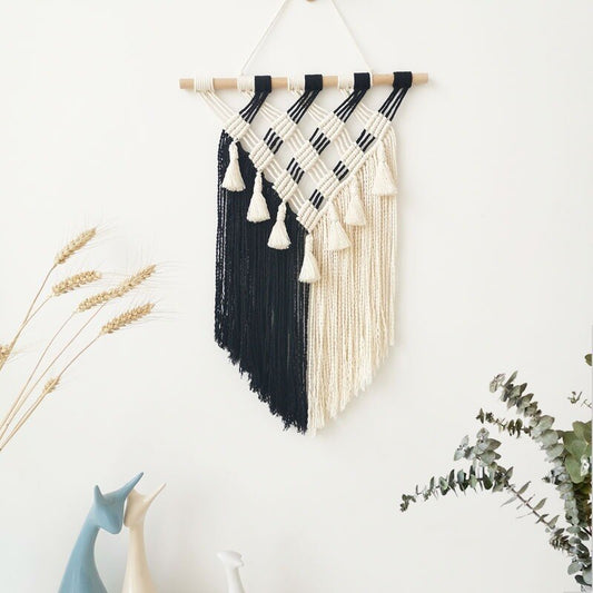 Hand-woven Tapestry Wall Hanging Fringed Macrame