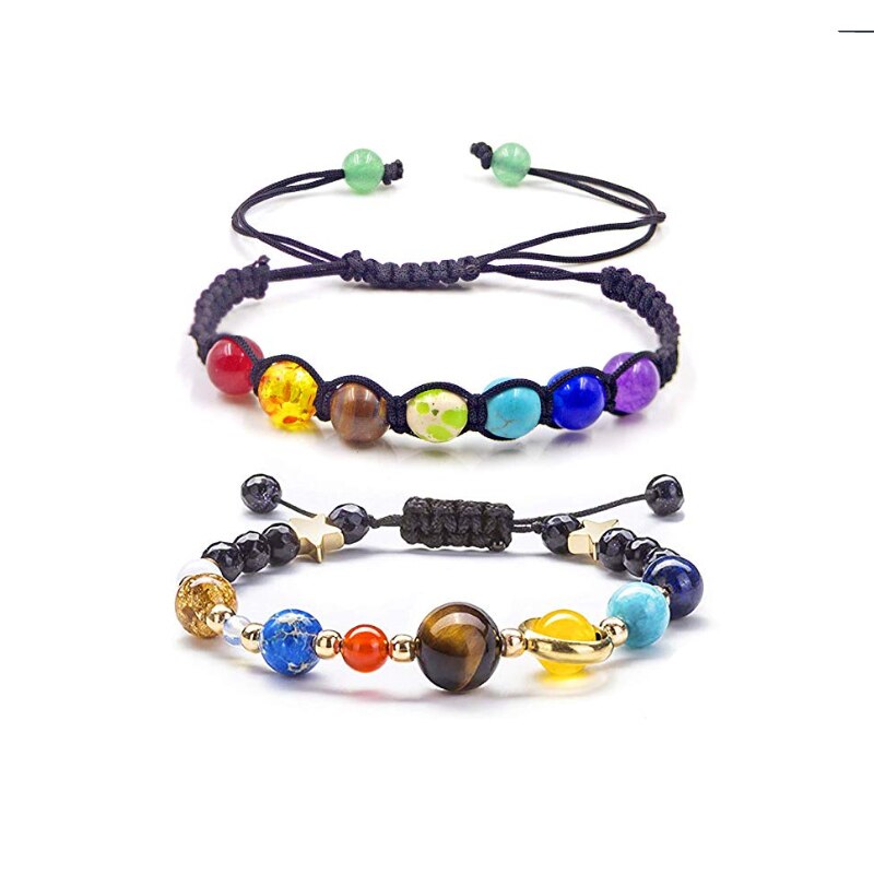 Lava Rock 7 Chakras Beads Bracelet Set