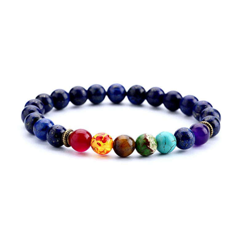 Lava Rock 7 Chakras Beads Bracelet Set