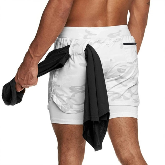 2 in 1 Quick Dry Breathable Workout Shorts with Pockets