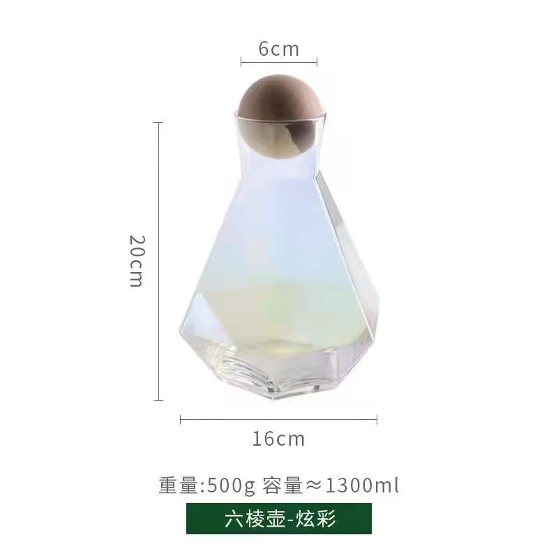 Amber / Smoky Grey / Seven Colors / Transparent Hexagon Pot Glass Set