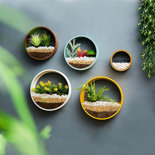 Round Artificial Flower Wall Vase