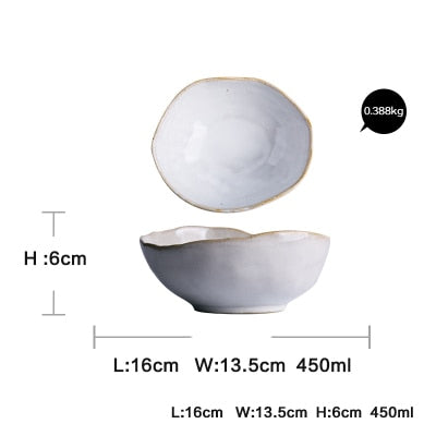 KINGLANG Quality  Nordic  Ceramics Irregular Shape tableware