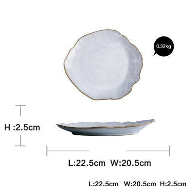 KINGLANG Quality  Nordic  Ceramics Irregular Shape tableware