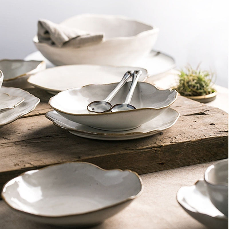 KINGLANG Quality  Nordic  Ceramics Irregular Shape tableware