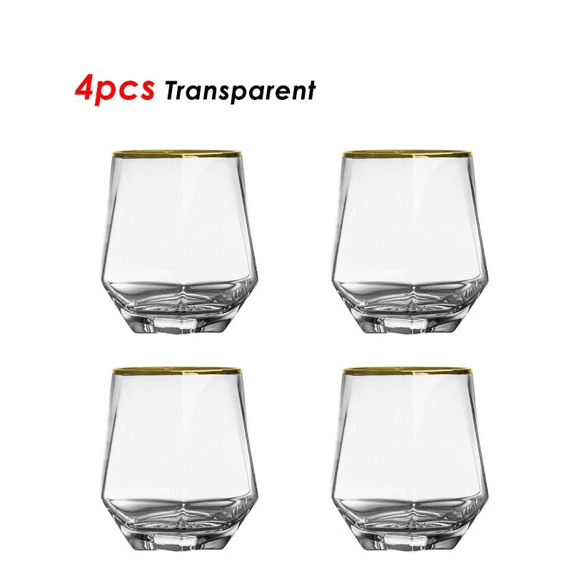 Amber / Smoky Grey / Seven Colors / Transparent Hexagon Pot Glass Set