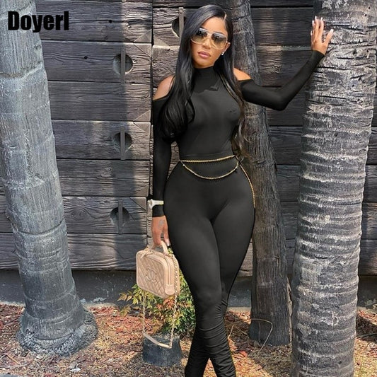 Bandage Bodycon Long Sleeve One Piece Jumpsuit