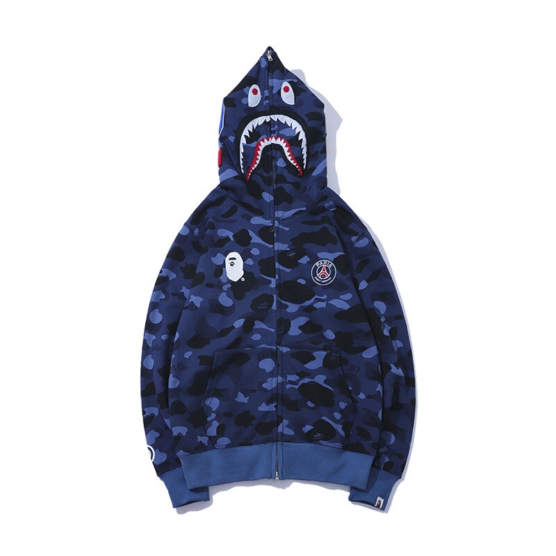 Shark Bape Men Casual Camouflage Hoodies