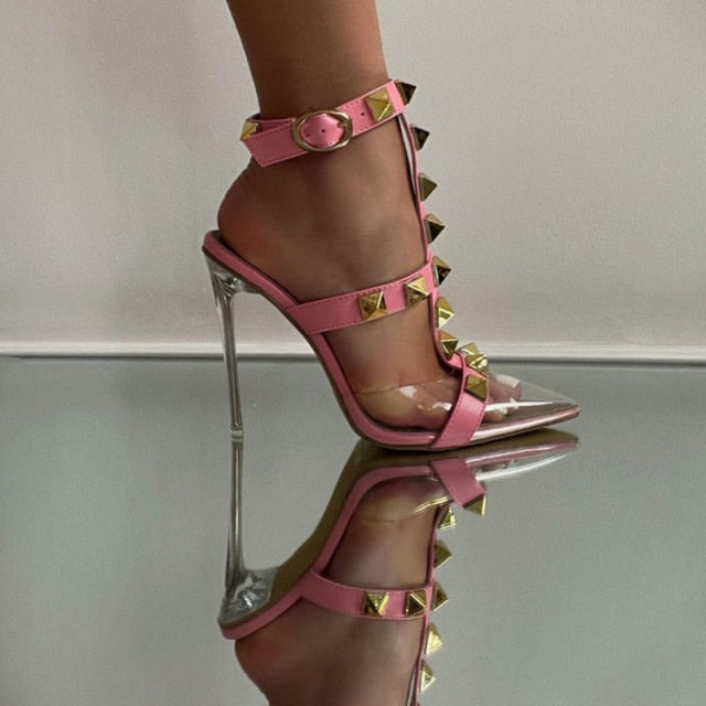 Clear Stiletto Pointed Toe High Heel Sandals