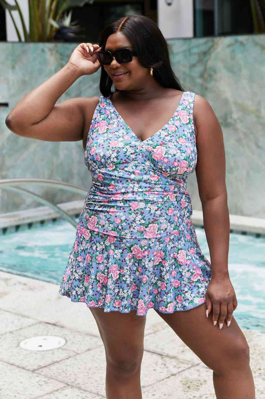 Full Size Swim Dress in Rose Sky