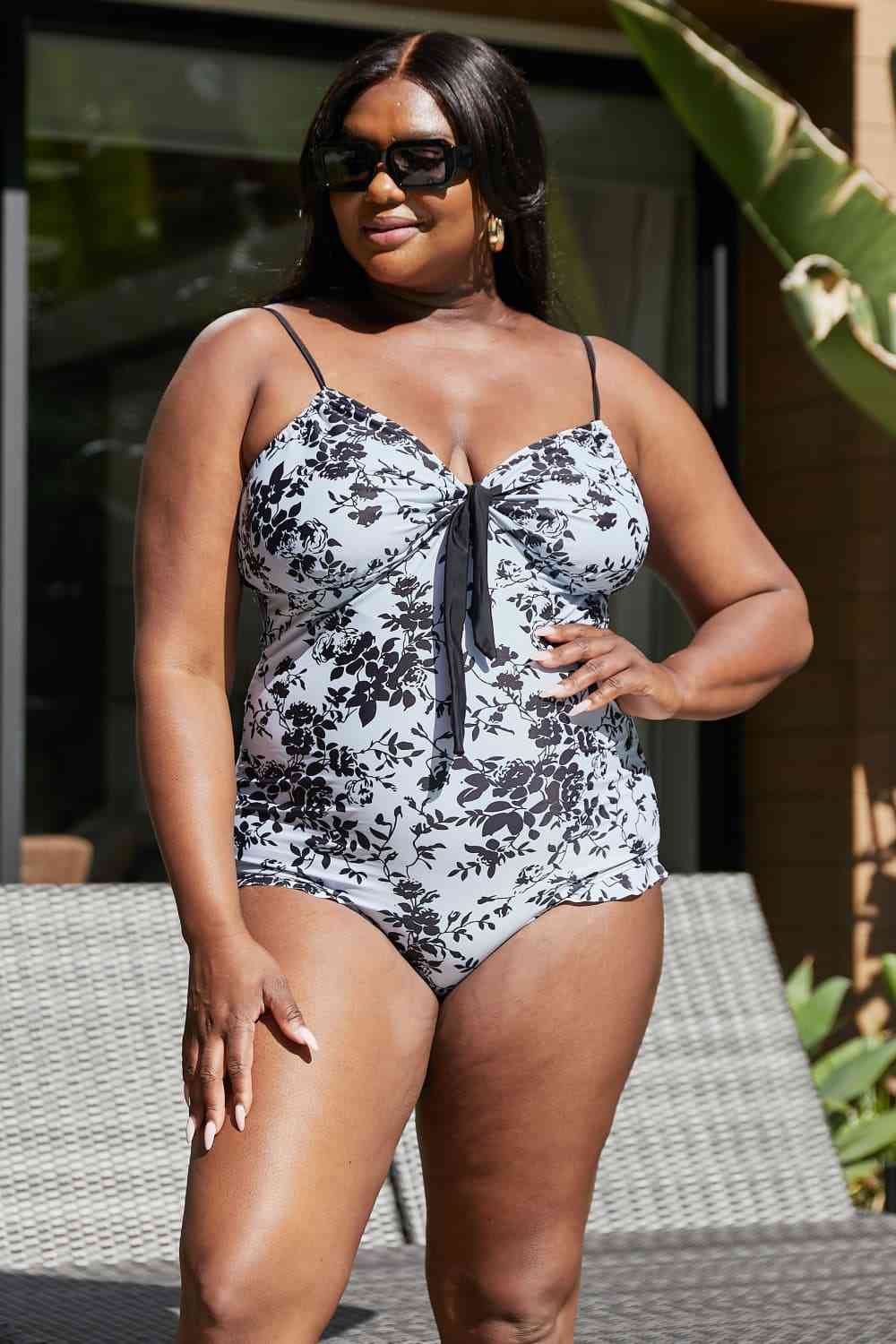 Ruffle Trim One-Piece Swimsuit