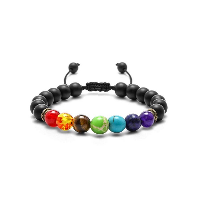 Lava Rock 7 Chakras Beads Bracelet Set