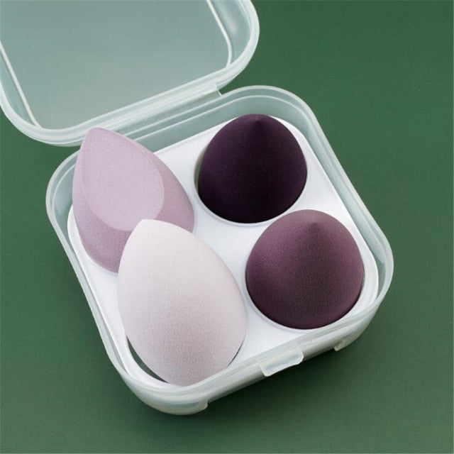 4pcs Makeup Blender Sponge with Storage Box