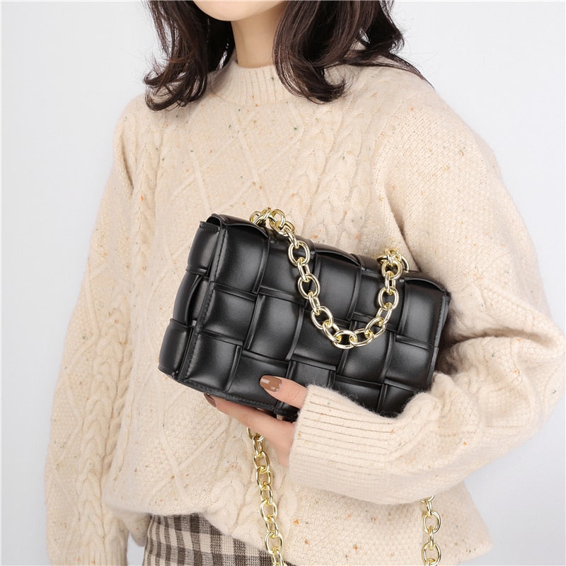 Small Chain, Woven Crossbody Bags for Women