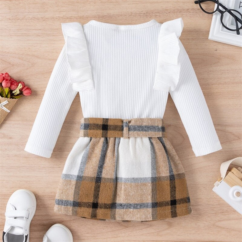 Toddler 2 Pieces Long Sleeve & Skirt Sets