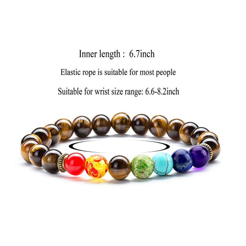 Lava Rock 7 Chakras Beads Bracelet Set